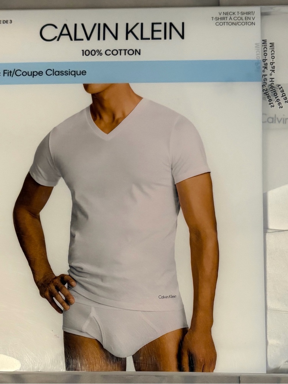 Calvin Klein Men's White V‑Neck Cotton Undershirt